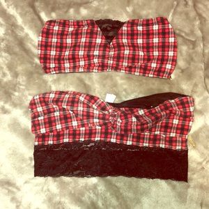 Matching Plaid Bandeau’s••4 for 50 deal•••